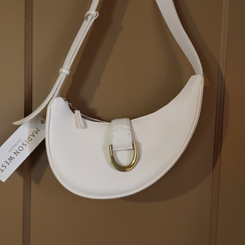 Madison  West Geometric Stylish White Purse